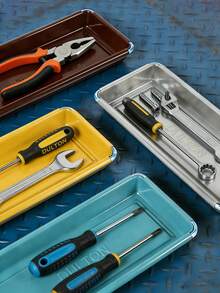 Joivida 1 khay nhỏ kim loại phong cách retro 4 màu, bề mặt bóng gương phản chiếu, bền bỉ, đa năng, phù hợp đựng đồ linh tinh - Nhiều màu - Xem 10