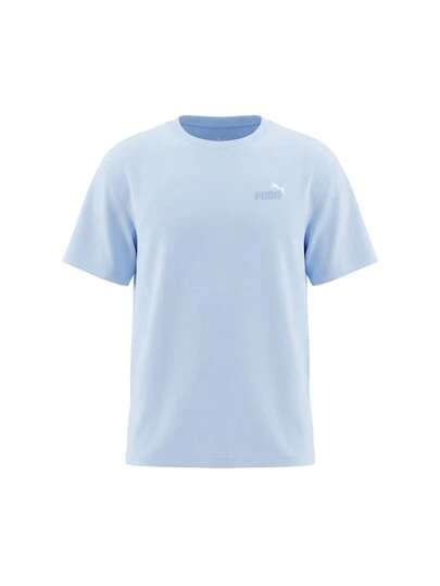 Puma Essentials 2 Color Small No. 1 Logo Relaxed Girls T-Shirt Blue