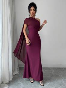 Rafferiza 新款优雅简约高端感肩部系带无袖连衣裙，修身显瘦，适合女性，春夏款 - 中紫紅色 - 查看 6