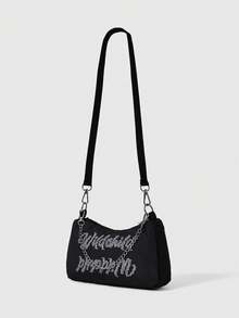 ROMWE Grunge Punk 1pc Underarm Bag, Suitable For College Students, Outdoor Shopping, Festivals, Parties, Formal Events - Black - View 2