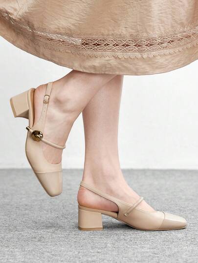 CUCCOO BIZCHIC Women's Classic Low Heel Slip-On Pumps, Black For Christmas Valentine's Day