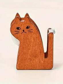 Joivida 可爱木质猫咪胶带座，透明胶带收纳架，粘性桌面支架，独特的办公学习文具礼物，送给朋友的理想之选 - 彩色 - 查看 7