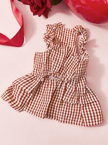 PETSIN Roupa fofa e delicada para a primavera, com estampa de corações para o Dia dos Namorados. Minissaia confortável e macia para animais de estimação, ideal para Yorkshire Terrier, Maltês, Bichon Frisé e Pomerânia. Perfeita para fotos de Dia dos Namorados, encontros familiares e uso diário. Look fashion para pets no Dia dos Namorados. - Multicolorido - Ver 9