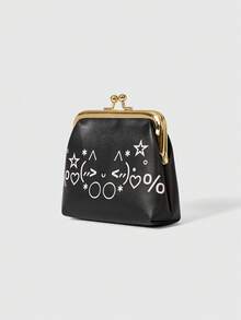 ROMWE Kawaii Girl Star Cute Cartoon Mini Change Purse - Black A - View 2