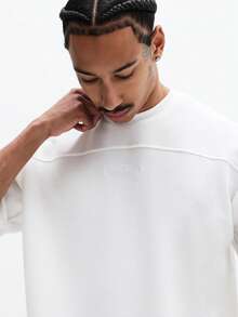 SUMWON Men's Essentials Panel Detail Short Sleeve Crew Neck T-Shirt Regular Fit Casual Everyday Basic Tee Summer Spring - White - View 4