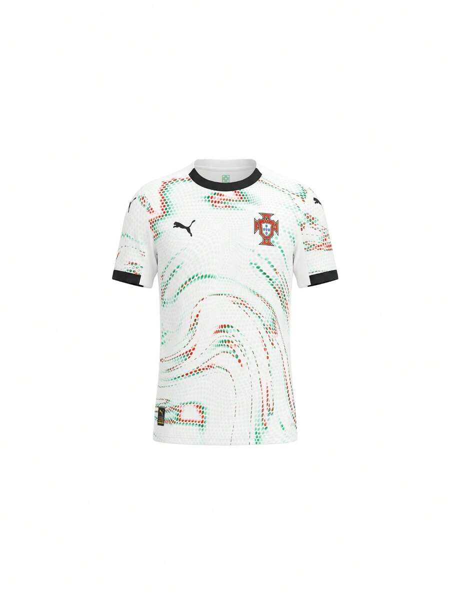 Puma FPF Portugal Replica 2025 Away Junior Short Sleeve Kids T-Shirt White Black - White Black - 查看 1