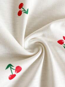 SHEIN Infant/Toddler Cute Letter Print Casual Short Sleeve Romper, Summer - Multicolor - View 3