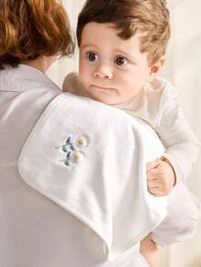 Cozy Pixies 4 Packs Of Baby Embroidered Flowers, Thickened And Highly Absorbent Burp Towels, Easy To Clean And Skin-Friendly, Made Of Towel Material - White - View 3