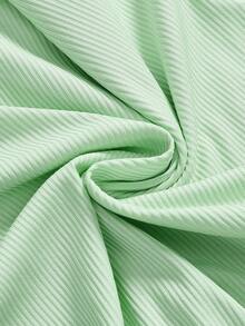 ROMWE Women's Summer Contrast Lace Camisole Top And Shorts Pajama Set - Green - View 4