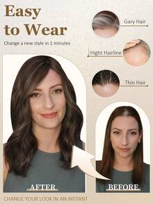 5 X 6 Inch (13 X 15 Cm) Toppers For Women 100% Real Human Hair Pieces For Women Color NC# Natural Black Real Human Hair Pieces With Loss Or Thinning No Bangs For Add Volume Hair Skin Scalp Clip In Hair Extensions Flower Hair Clip - Natural Black - View 7