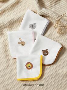 Cozy Pixies 4 Packs Of Baby Embroidered Flowers, Thickened And Highly Absorbent Burp Towels, Easy To Clean And Skin-Friendly, Made Of Towel Material - Multicolor - View 5