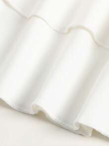 Girlism Tween Girls White Layered Ruffle Casual Skirt - White - View 6