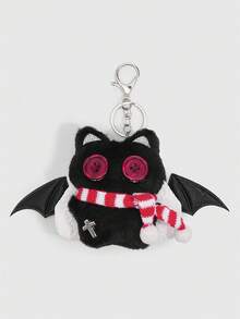 Kawaii 1个可爱黑猫波点零钱包，小型卡片收纳袋，可用作吊坠装饰品 - 多色1 - 查看 6