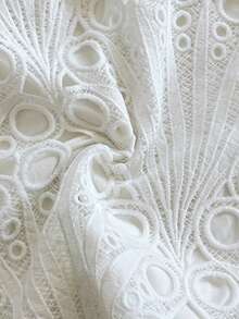 Soleia 春夏新款休闲度假西部海滩婚礼宾客着装毕业早午餐女士圣帕特里克节春假复活节音乐节优雅波西米亚热带风情优雅婚礼季派对情人节约会白色纹理迷你裙 - 白色 - 查看 6