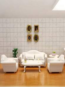 Bộ sofa mini nhà búp bê tỷ lệ 1:12, sofa mô hình mini kèm gối, đồ trang trí nhà cửa, sofa nhỏ tự làm, trang trí nhà gỗ tuyệt vời, bộ mô hình sofa nhỏ, quà sinh nhật, trang trí gia đình, trang trí tạo không khí ấm cúng. - trắng - Xem 3