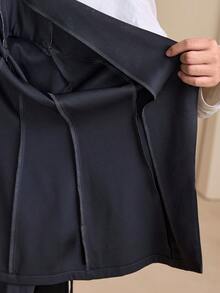 Graceveil Áo khoác blazer nữ tay dài ôm dáng, ve áo bất đối xứng - Màu xám đen - Xem 8