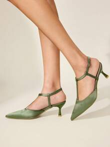 CUCCOO CHICEST Giày bệt nữ màu nâu cà phê, quai chữ T, mũi nhọn, gót thấp, quai ngang mắt cá chân, thích hợp đi làm, hẹn hò, dự tiệc, giày mùa xuân, nghỉ xuân, lễ Phục sinh, ngày Valentine. - màu xanh lá - Xem 6