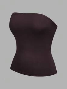 SHEIN EZwear 4 chiếc áo ống nữ màu trơn, chất liệu gân, kiểu dáng thường ngày, thích hợp cho mùa hè. - Nhiều màu - Xem 11