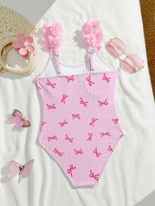 SHEIN Girls' Cute Bow Print One-Piece Swimsuit Swimsuit For Girls Girl Pink Swimwear Kids Swimsuit Young Girl Swimwear Kids Swimsuits Pink Pink Striped Swimsuit Kids Kids One Piece Swimsuit Kids Bow Print Swimsuit Tween Girl Swimsuit Pink Bow Swimsuit Kids Girls Pink Swimsuit Kids Bow Swimsuit Tween Swimsuit Flower Shoulder Swimsuit
