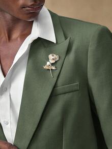 AKNOTIC 2pcs Men's Woven Casual Loose Fit Long Sleeve Jacket And Straight Leg Pants Set - Army Green - View 4