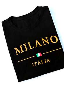 Manfinity Homme Men's Letter & National Flag Print Black Round Neck Tank Top - Black - View 6