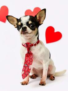 PETSIN 1 件装宠物领结；心形粉色领结，颈围可调节；情人节宠物配饰；宠物用品 - 彩色 - 查看 4