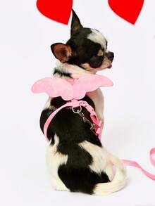 PETSIN 1SET Pet Angel Heart Tether With Pink Wings And Sweet Design - Multicolor - View 11