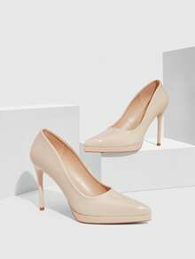 CUCCOO SZL 女鞋 女士尖头细高跟鞋 水桌杏色 女士高跟鞋 婚礼派对宴会夜店时尚简约高跟女鞋 - 杏色 - 查看 2