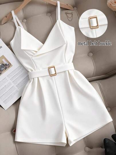 GlowEve CURVE Plus Size Solid Color Casual Commuter Romper, Summer