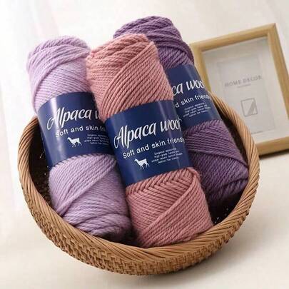 5 Pcs/Pack = 490g Alpaca Wool Pure Chunky Knitting Yarn Hand-Knitted For Autumn And Winter Warm Gifts For Men And Women Large Coats, Sweaters, Shawls, Hats, Sleeveless Sweaters Yarn Balls