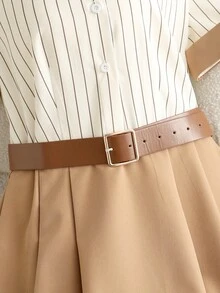 GlowEve 2022新款时尚通勤条纹拼接女装 - 彩色 - 查看 3