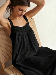 Ocili Women's Solid Color Sleeveless Casual Dress - Black - View 9