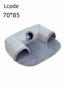 1 pieza Túnel de cama de confort de tres en uno - Adecuado para gatos pequeños y medianos, conejos y hámsteres. Sirve tanto como una alfombra de juego como de refugio cálido, con un fondo antideslizante, y es ideal para mascotas pequeñas y medianas como gatos, conejos y hámsteres | Ropa de cama de invierno y otoño para gatos, túneles para gatos para dormir y jugar; Túneles de juego para mascotas - Multicolor - Ver 9