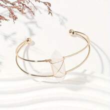 Cirelle 天然石六边形手镯 – 开口式，金属丝缠绕，时尚宝石手链，女士佳选，节日及派对礼物之选 - 彩色 - 查看 5