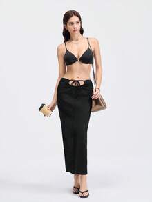 Loungeista 1 件黑色前扣、交叉肩带、精致细肩带、软杯提升和支撑女士文胸 - 黑色 - 查看 5