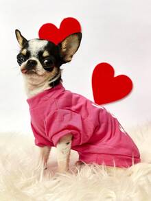 PETSIN 1件宠物衣服，狗狗服装，亲吻印花卫衣，小型犬宠物T恤