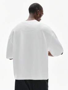 STYNVO Áo thun nam tay ngắn màu trơn, áo thun nam dáng rộng mùa hè, áo thun nam vai rớt, áo thun trắng dáng rộng phong cách đường phố, áo thun nam cỡ lớn - trắng - Xem 2