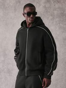 STYNVO Men's Casual Contrast Trim Hoodie And Sweatpants Set, Autumn/Winter