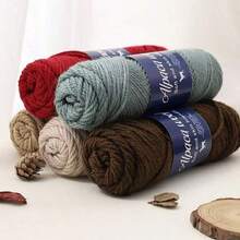 5 Piezas/Paquete = 490g Lana de alpaca pura de gran grosor para tejer a mano para regalos cálidos de otoño e invierno para hombres y mujeres, abrigos grandes, suéteres, chales, sombreros, suéteres sin mangas, ovillos de hilo - Multicolor - Ver 7