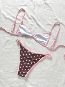 Swim Vcay Women's Summer Beach Polka Dot Print Sexy Bikini Swimsuit Set - Multicolor - View 2