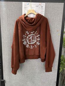 Manfinity Dauomo Men's Casual Long Sleeve Hooded Zip-Up Jacket With Pockets - Red - View 2