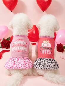 PETSIN Valentine's Day Style Pet Print Dress For Cat And Small Dog - Multicolor - View 2