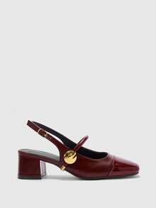 CUCCOO BIZCHIC Women's Classic Low Heel Slip-On Pumps, Black For Christmas Valentine's Day - Red Violet - View 2