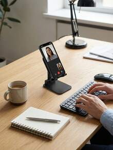 حامل هاتف محمول قابل للتعديل 1/2 قطعة، حامل هاتف محمول وتابلت محمول وقابل للتعديل - أبيض - مشاهدة 5