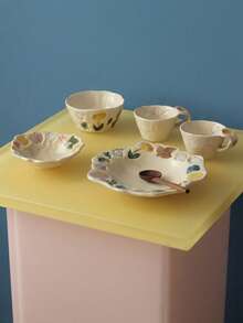 Joivida 1 Stück, japanischer Retro Handarbeit Teller, Frühstücksteller, Salateller, Gemüseteller Dessert Teller, leichte Suppenteller Salatschale, Unterglasur Farbe, Retro Hochwertiger Dessert Teller, Obstschale, Joghurtschale, Geburtstagsgeschenk Teller, Valentinstag Geschenk Teller - Verschiedenfarbig - Übersicht 7