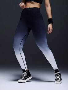 Powerista 渐变印花高腰无缝打底裤 - 黑色 - 查看 6