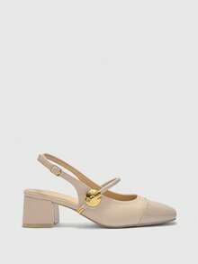 CUCCOO BIZCHIC Women's Classic Low Heel Slip-On Pumps, Black For Christmas Valentine's Day - Deep Apricot - View 8