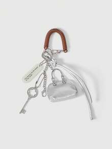 ROMWE Grunge Punk Silver Small Bag Pendant - Silver - View 2