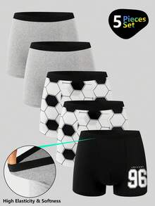 9 Stücke/Packung Boxershorts für Teenager Jungen mit Fußball Videospiel Allover-Muster und elastischem Bund, lässige Sportunterwäsche für Studenten und Schüler - Verschiedenfarbig - Übersicht 1
