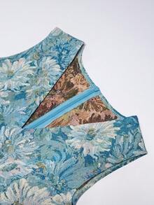 SHEIN Franclia Đầm dệt jacquard cổ chữ V sâu, gợi cảm, dáng dài ngang gối, thích hợp cho kỳ nghỉ, dành cho nữ. Đầm hoa xanh dương, đầm hoa mùa xuân, đầm thanh lịch mùa hè, đầm hè dài đến đầu gối, đầm Hàn Quốc, đầm hoa, đầm thời trang, đầm hè xanh dương, đầm hè thanh lịch, đầm hoa xanh dương, đầm xuân xanh dương, đầm dự tiệc vườn, đầm trà chiều, đầm biển, đầm xuân nữ, đầm hè nữ, đầm nữ, đầm lễ Phục sinh nữ, đầm ấn tượng, đầm hoa nữ, đầm xuân hè, đầm xếp ly, đầm đáng yêu. - Màu xanh lam - Xem 6